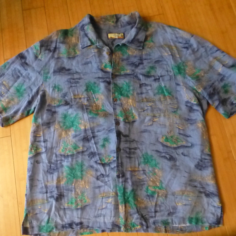 havana jacks cafe aloha cruise shirt palm blue xxl